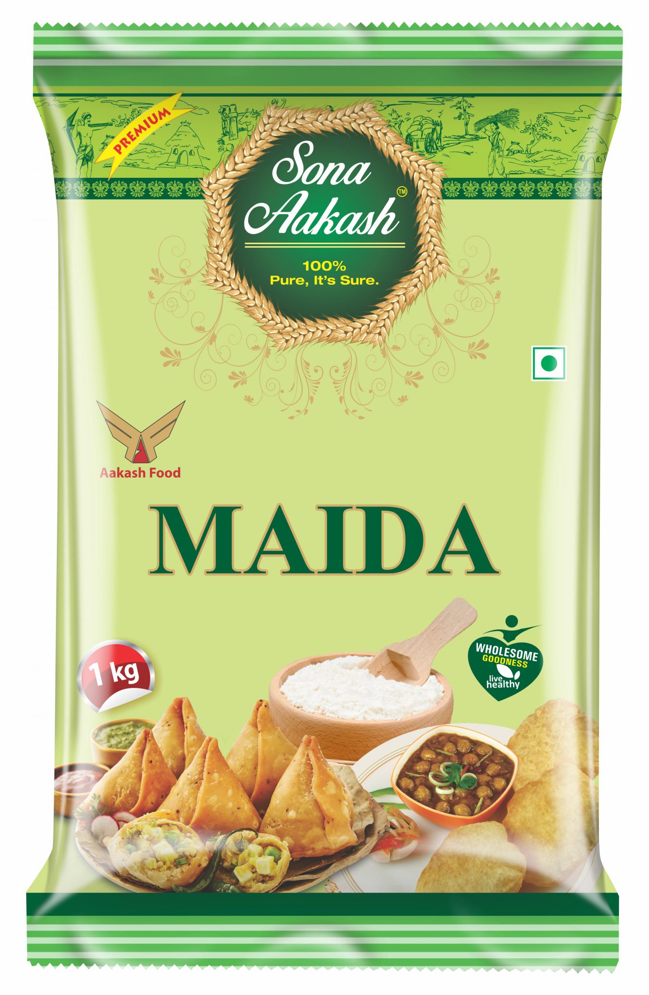 Maida | Refined Wheat Flour by Sona Aakash | 500gms, 1kg Packs